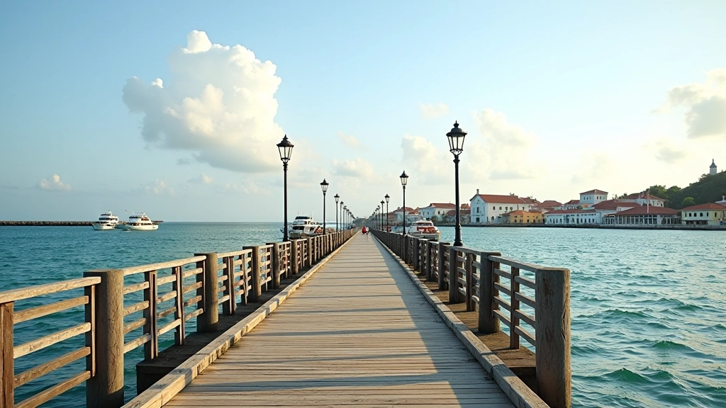Muelle histórico de La Guancha con arquitectura colonial
