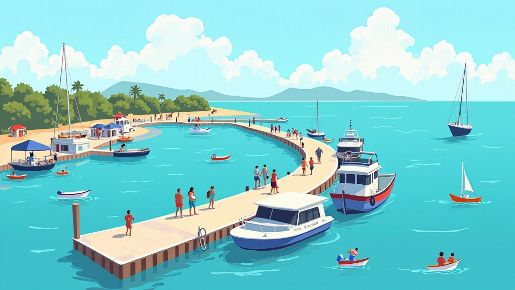 Mapa del muelle de La Guancha mostrando puntos de interés y barcos de pesca